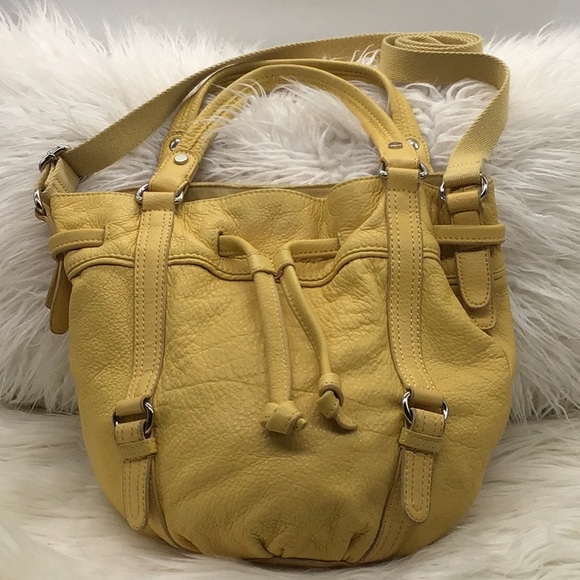 The Sak Handbags - The Sak Yellow Pebble Leather Slouch Crossbody/Shoulder Bag